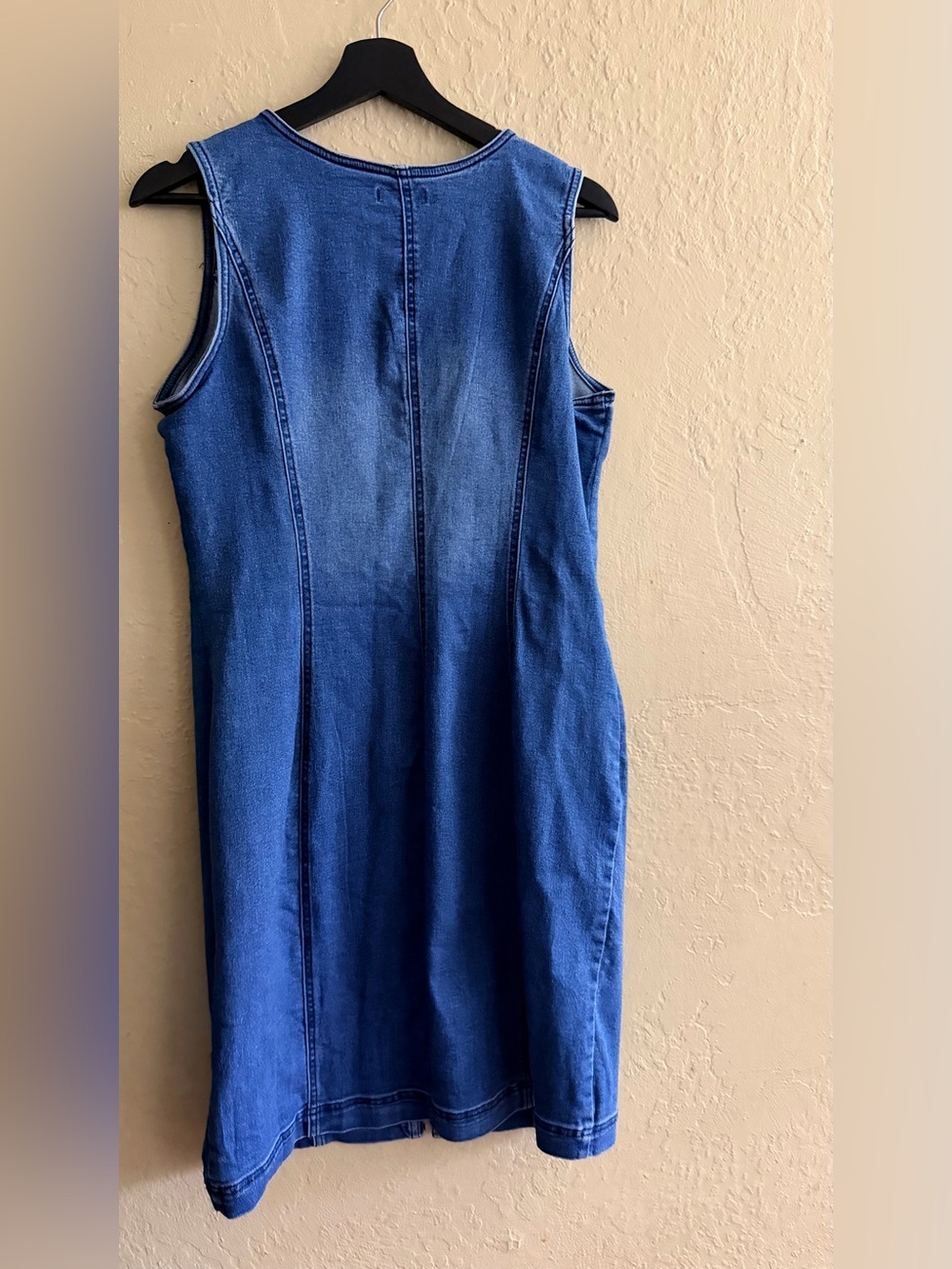 Blue Denim Zip-Front Midi Dress - Picture 2 of 4